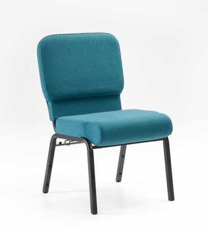  Enclosed Church Chair Teal Quarter Front