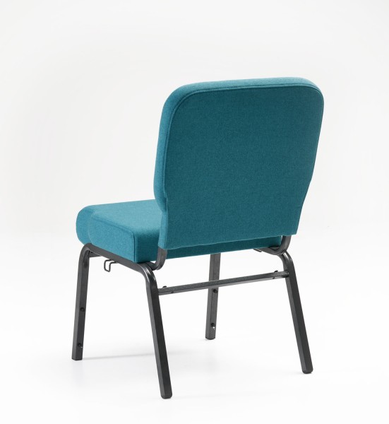 Enclosed Church Chair Teal Quarter Rear